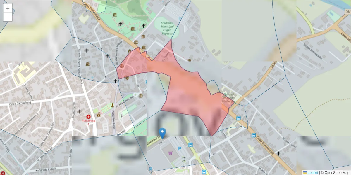 Hartă a codului poștal  și a codurilor poștale învecinate