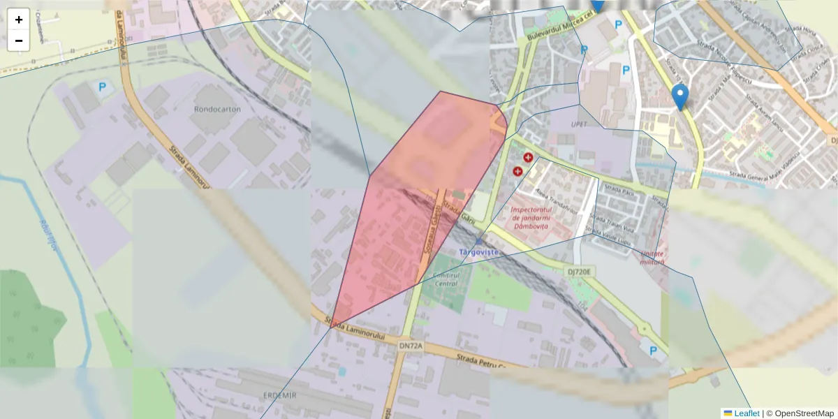 Hartă a codului poștal  și a codurilor poștale învecinate