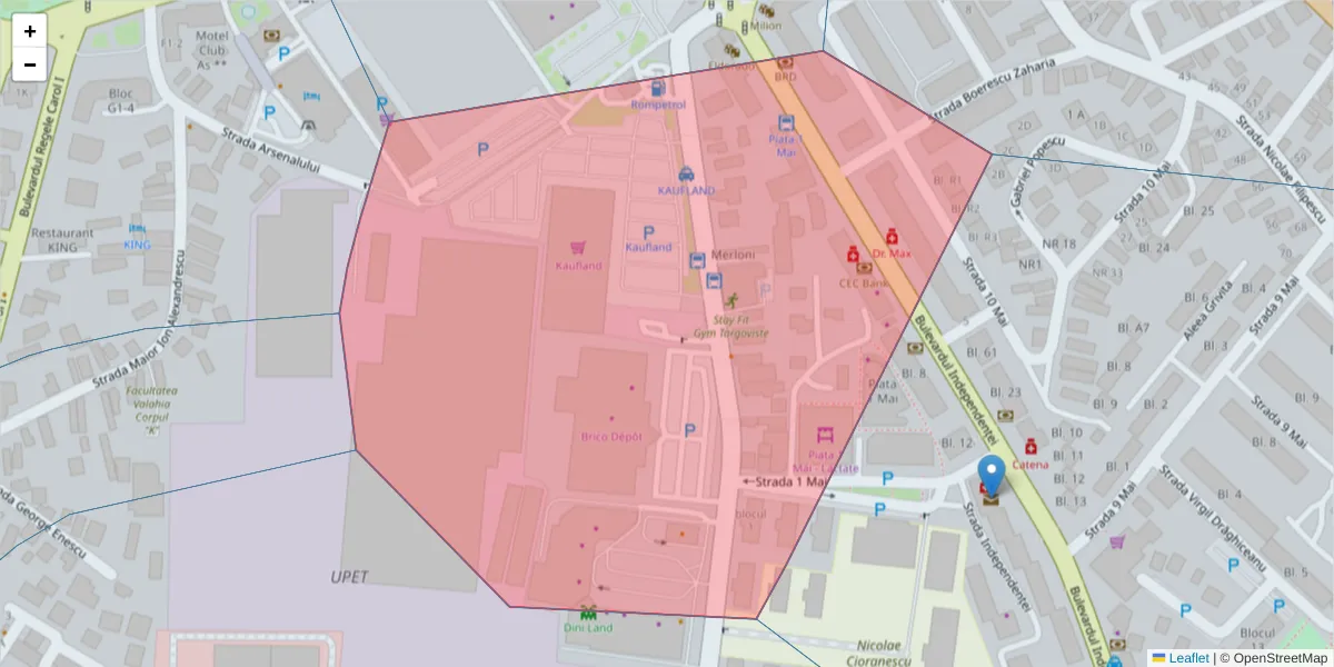 Hartă a codului poștal  și a codurilor poștale învecinate