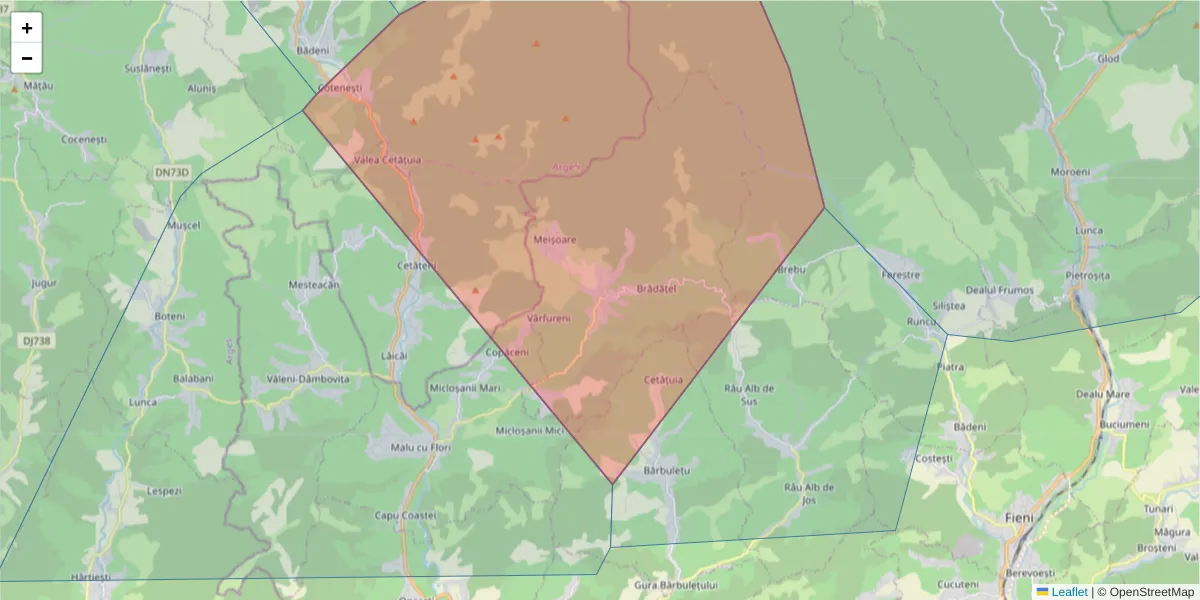 Hartă a codului poștal  și a codurilor poștale învecinate
