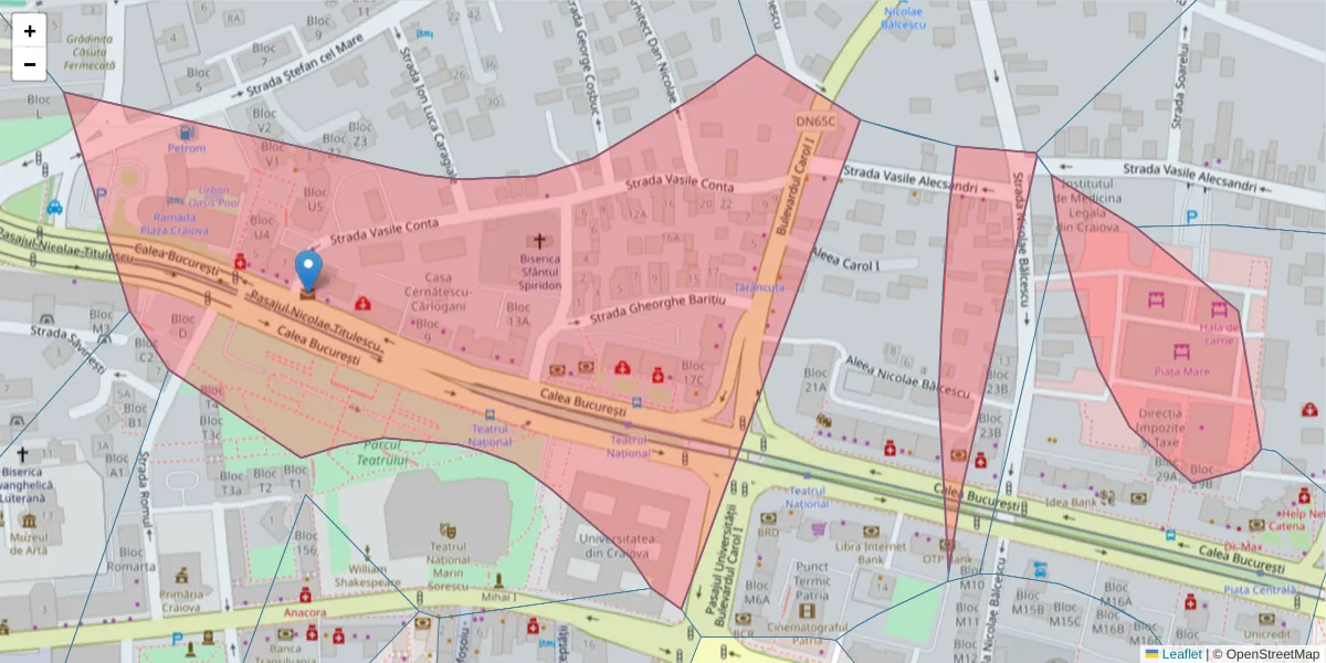 Hartă a codului poștal  și a codurilor poștale învecinate