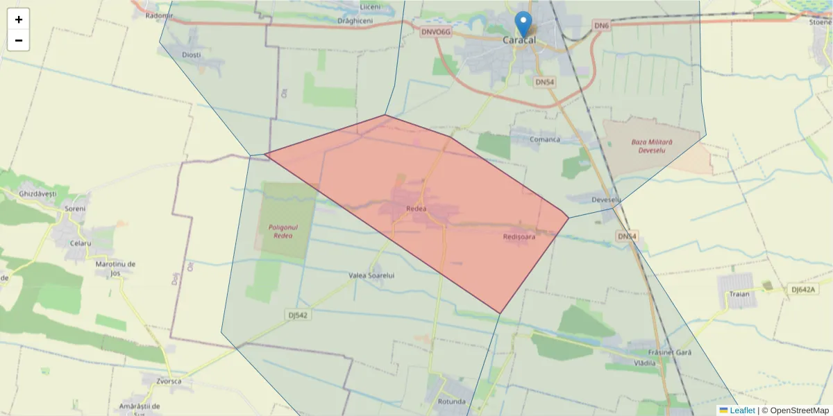 Hartă a codului poștal  și a codurilor poștale învecinate