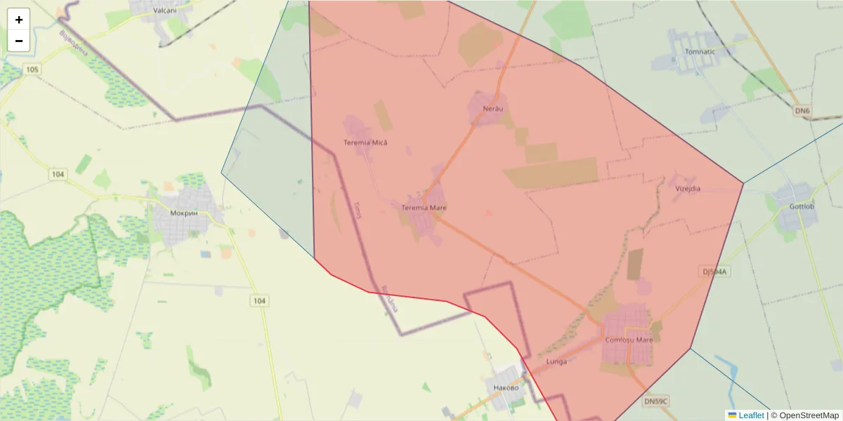 Hartă a codului poștal  și a codurilor poștale învecinate