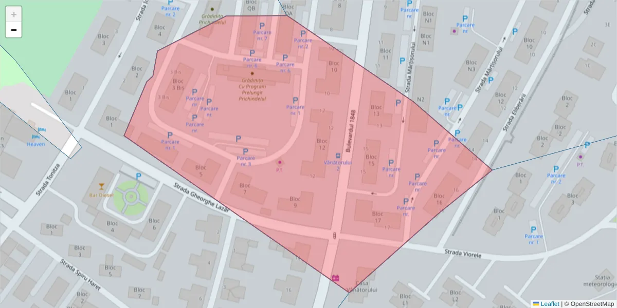 Hartă a codului poștal  și a codurilor poștale învecinate