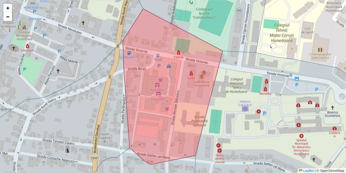 Hartă a codului poștal  și a codurilor poștale învecinate