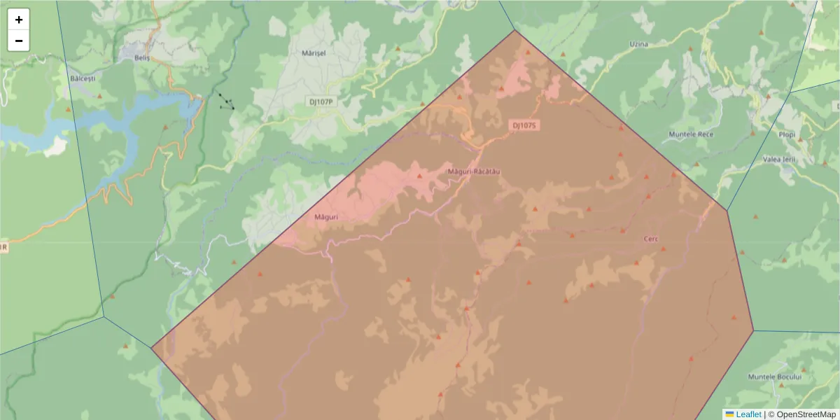 Hartă a codului poștal  și a codurilor poștale învecinate