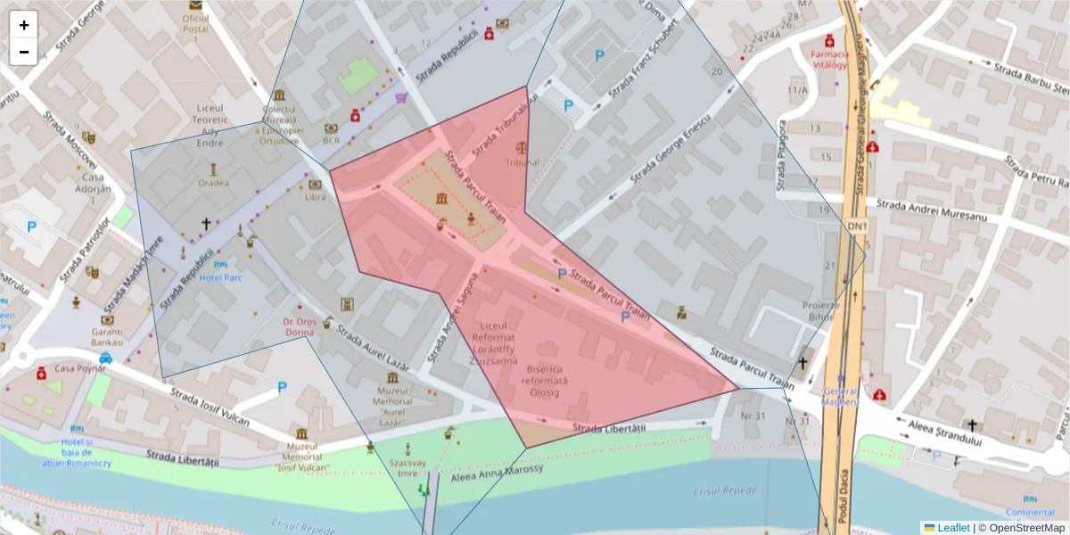 Hartă a codului poștal  și a codurilor poștale învecinate