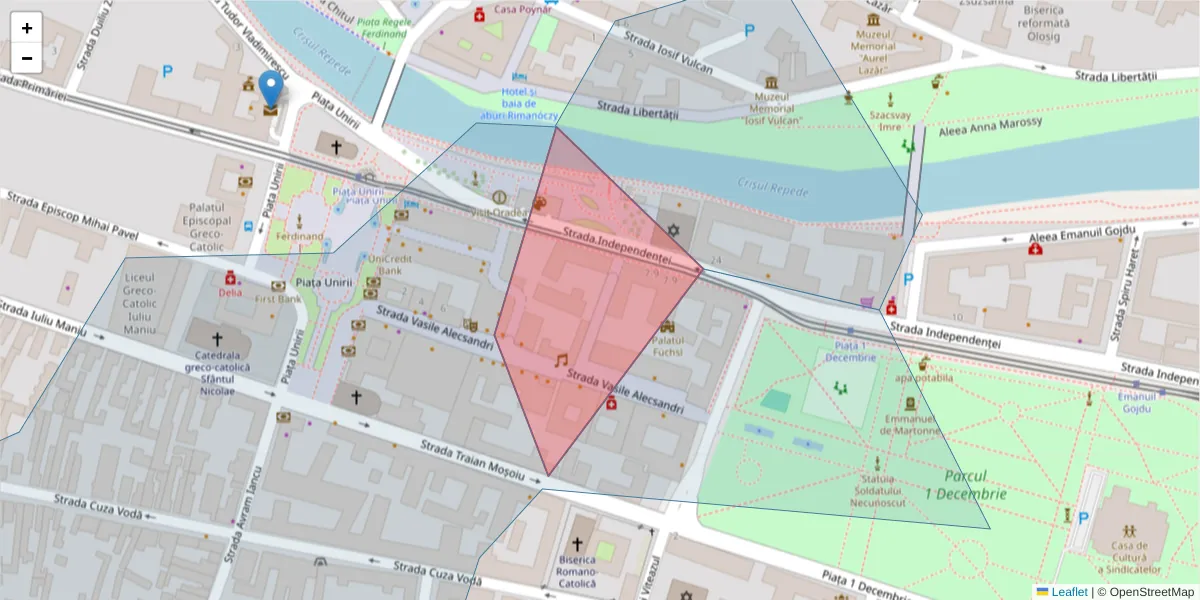 Hartă a codului poștal  și a codurilor poștale învecinate