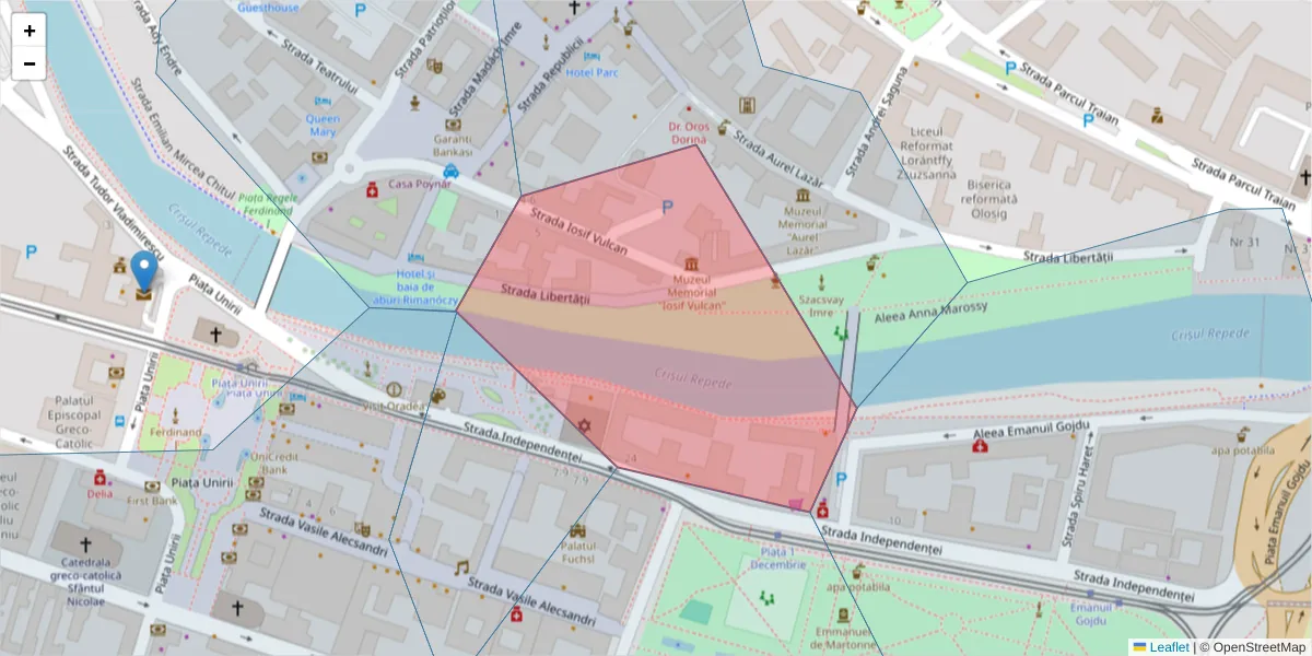 Hartă a codului poștal  și a codurilor poștale învecinate