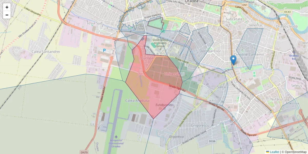 Hartă a codului poștal  și a codurilor poștale învecinate