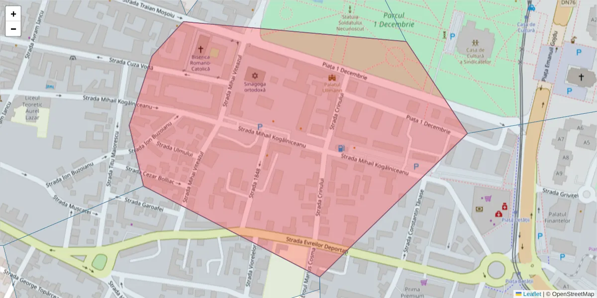 Hartă a codului poștal  și a codurilor poștale învecinate