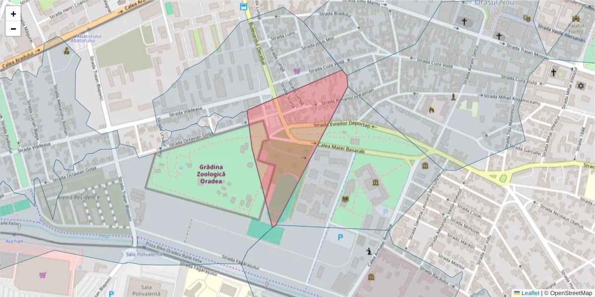 Hartă a codului poștal  și a codurilor poștale învecinate