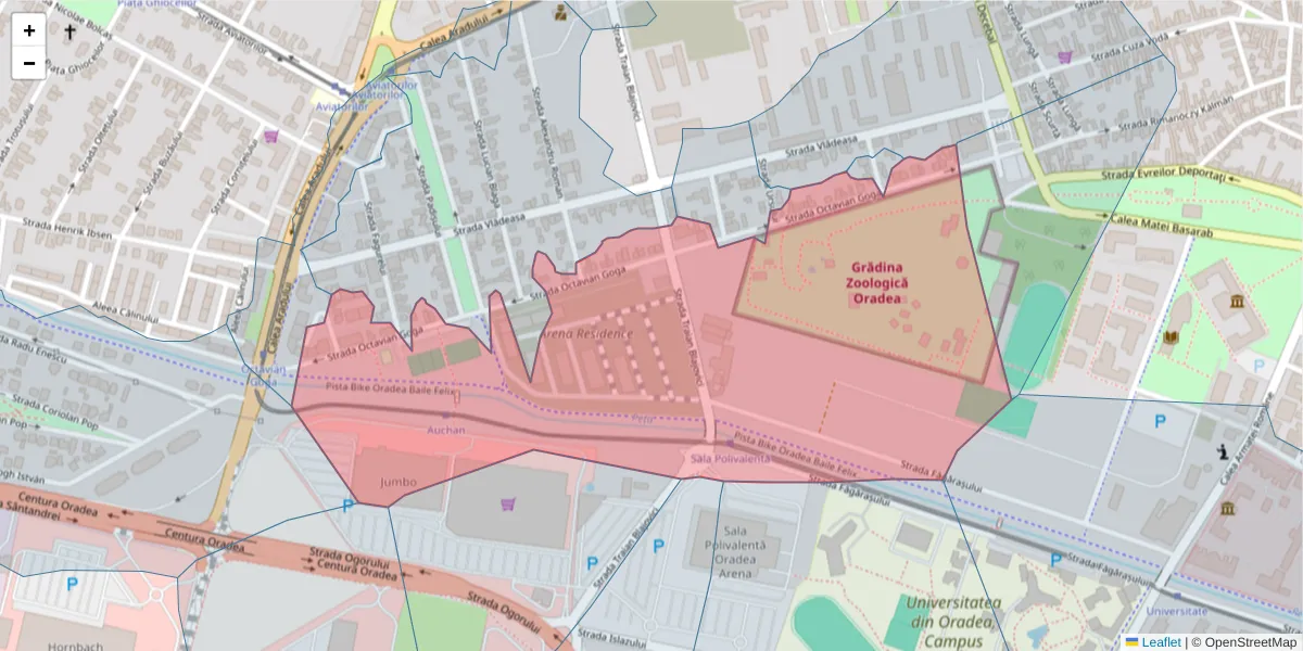Hartă a codului poștal  și a codurilor poștale învecinate