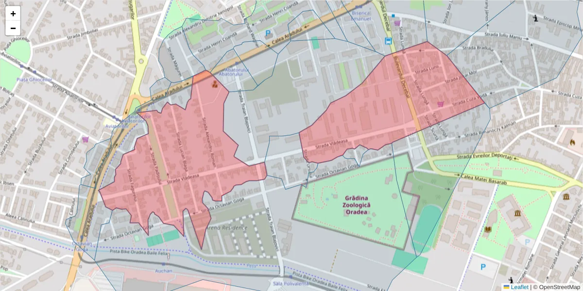 Hartă a codului poștal  și a codurilor poștale învecinate