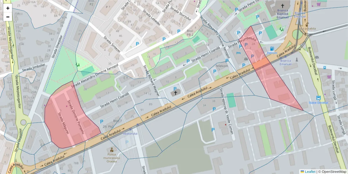 Hartă a codului poștal  și a codurilor poștale învecinate