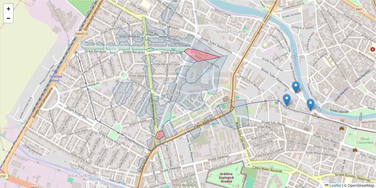 Hartă a codului poștal  și a codurilor poștale învecinate