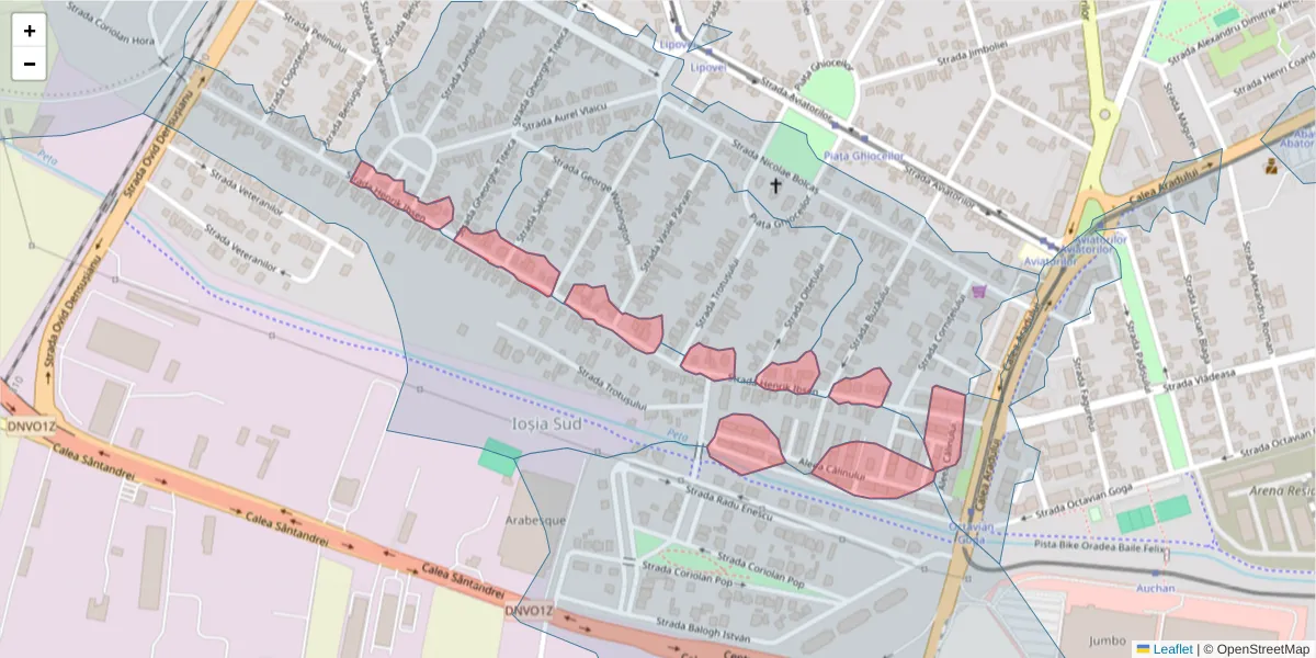Hartă a codului poștal  și a codurilor poștale învecinate