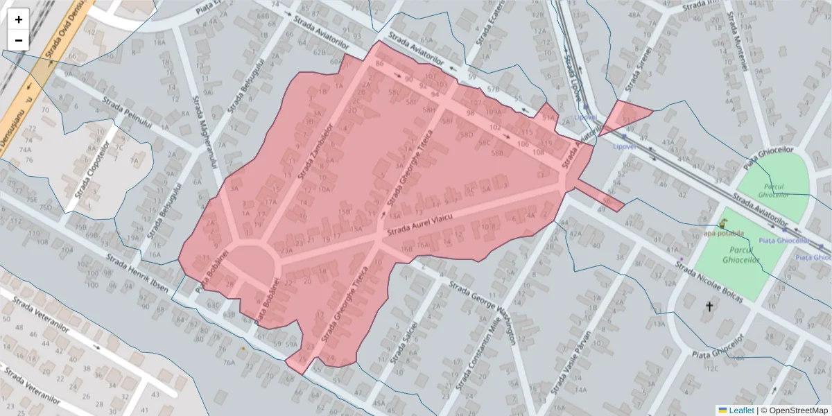 Hartă a codului poștal  și a codurilor poștale învecinate