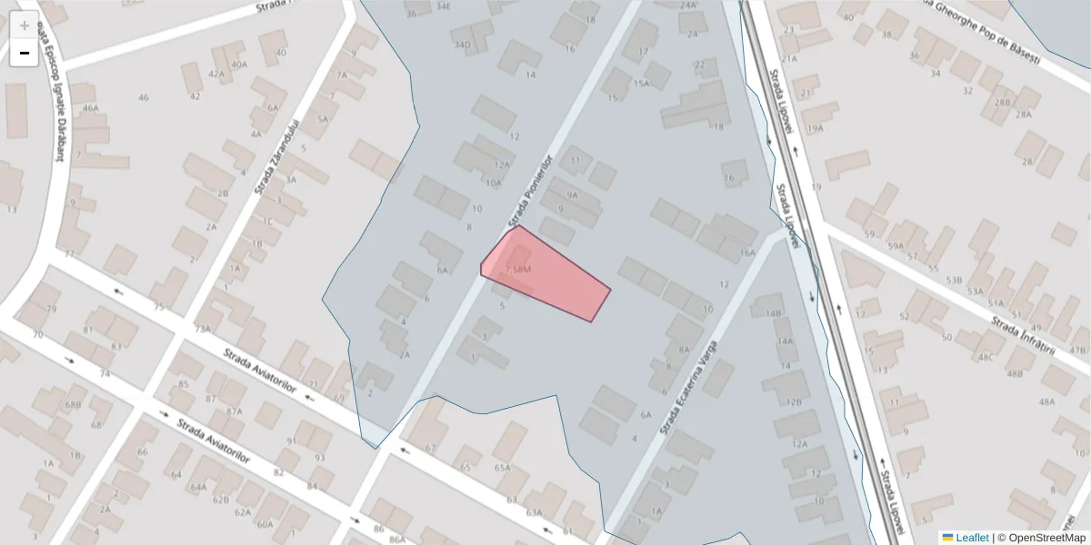 Hartă a codului poștal  și a codurilor poștale învecinate