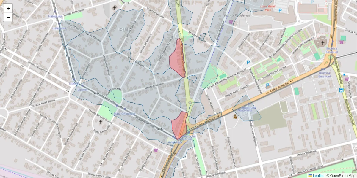 Hartă a codului poștal  și a codurilor poștale învecinate