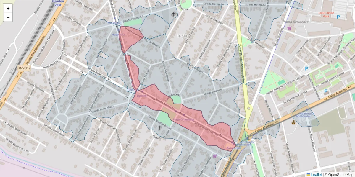 Hartă a codului poștal  și a codurilor poștale învecinate