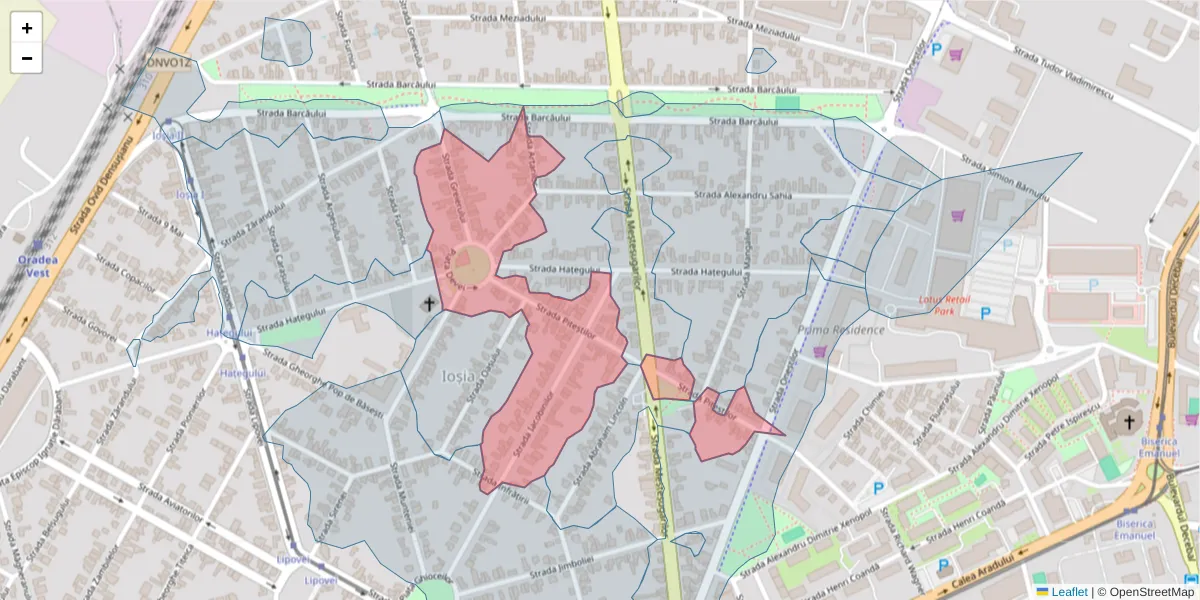 Hartă a codului poștal  și a codurilor poștale învecinate