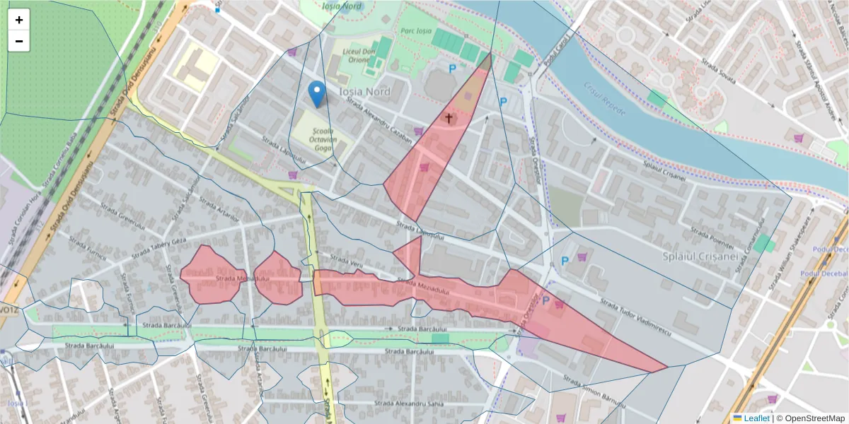Hartă a codului poștal  și a codurilor poștale învecinate