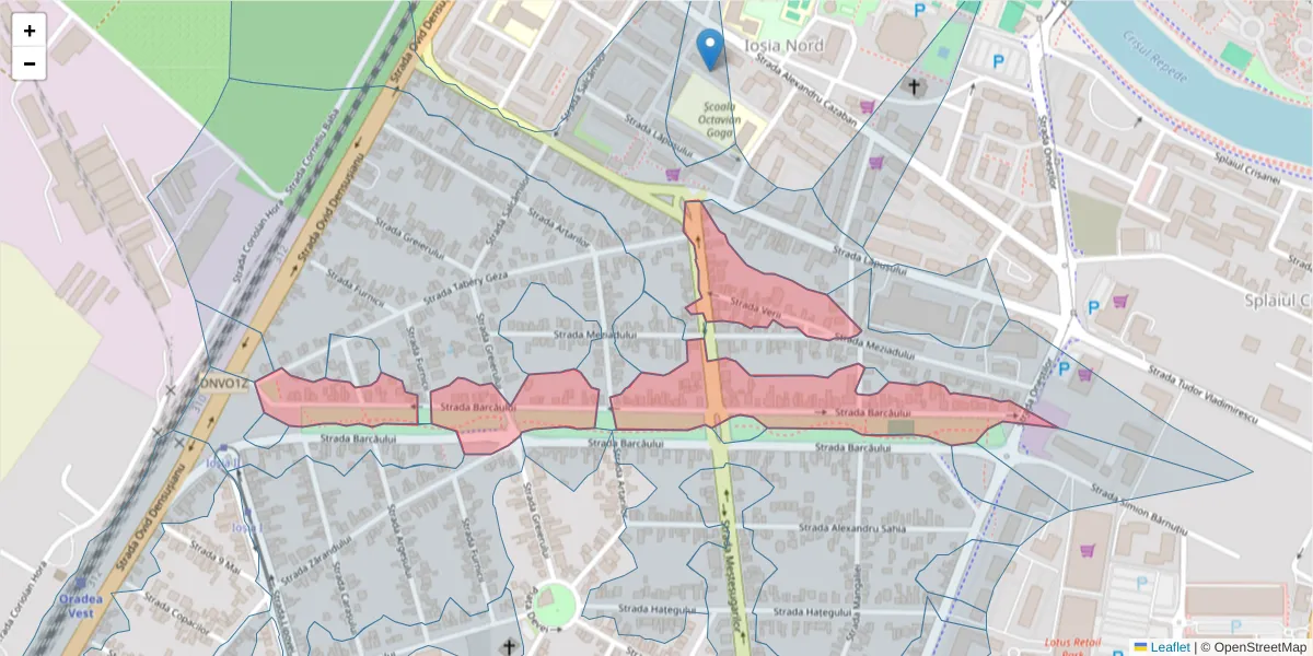 Hartă a codului poștal  și a codurilor poștale învecinate