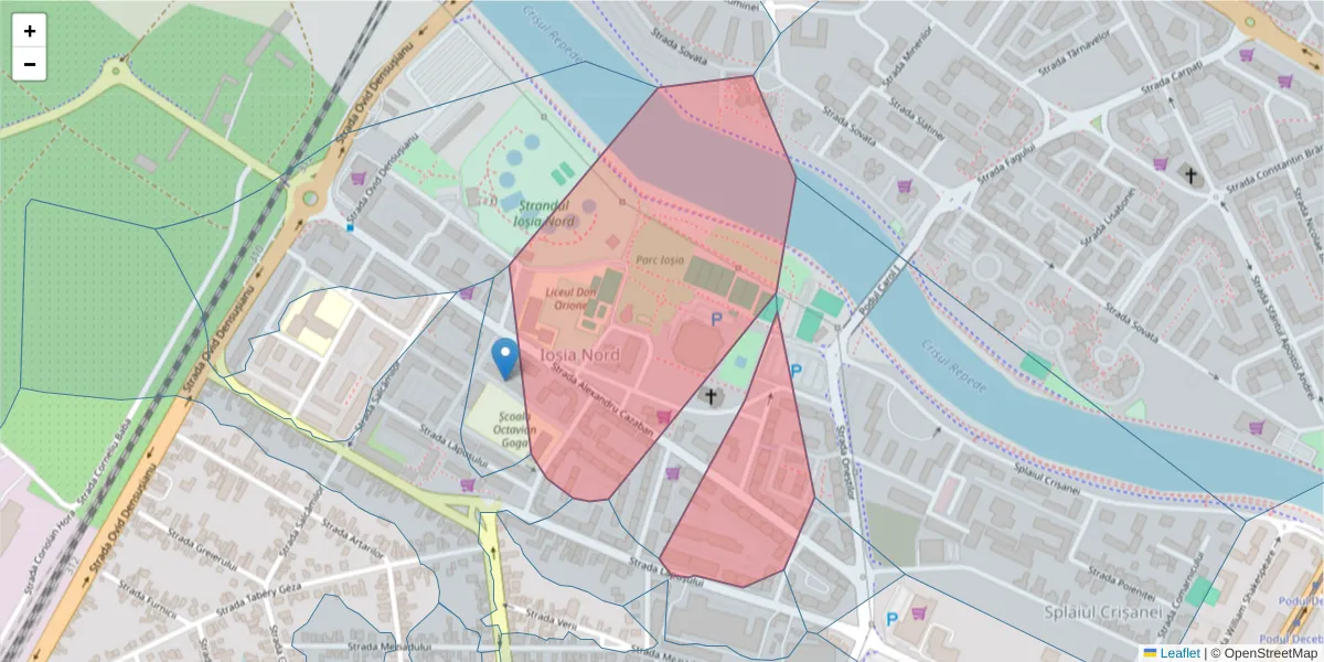 Hartă a codului poștal  și a codurilor poștale învecinate