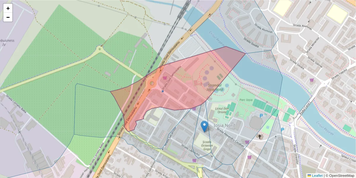 Hartă a codului poștal  și a codurilor poștale învecinate