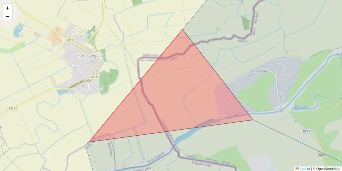 Hartă a codului poștal  și a codurilor poștale învecinate