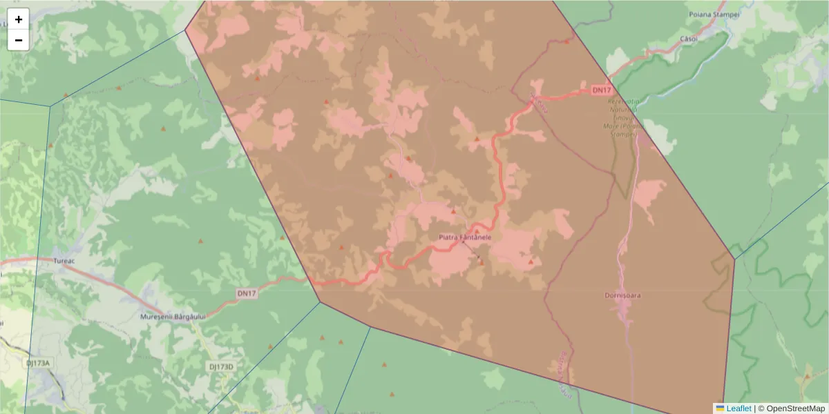 Hartă a codului poștal  și a codurilor poștale învecinate