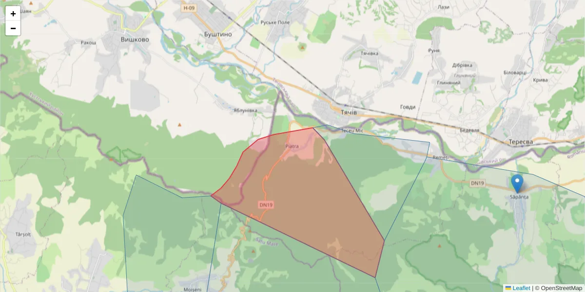 Hartă a codului poștal  și a codurilor poștale învecinate