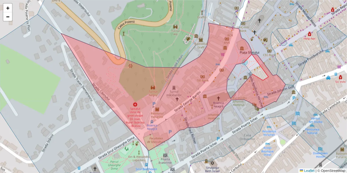 Hartă a codului poștal  și a codurilor poștale învecinate