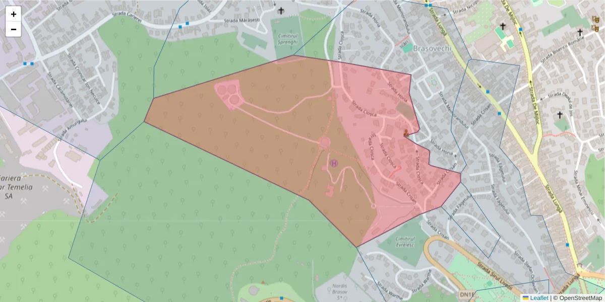 Hartă a codului poștal  și a codurilor poștale învecinate