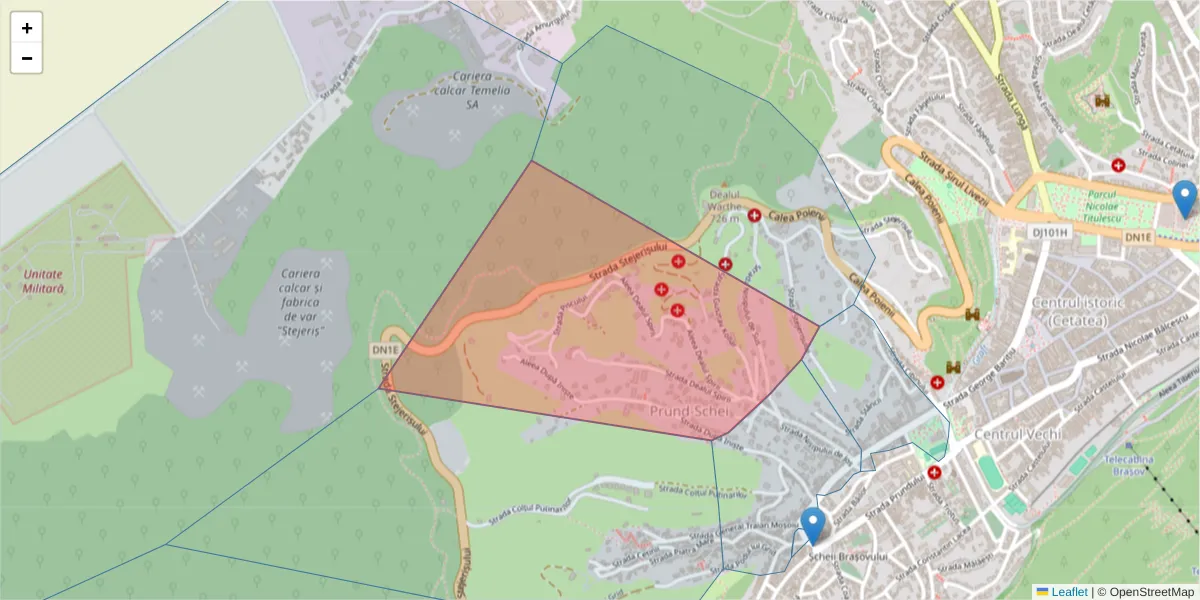Hartă a codului poștal  și a codurilor poștale învecinate