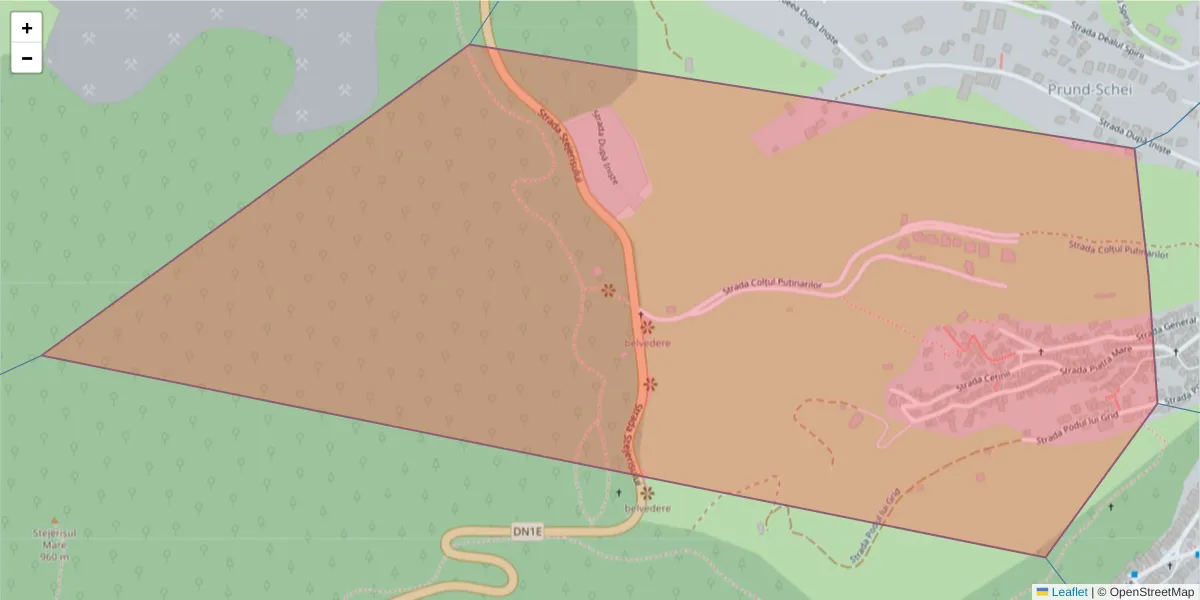 Hartă a codului poștal  și a codurilor poștale învecinate