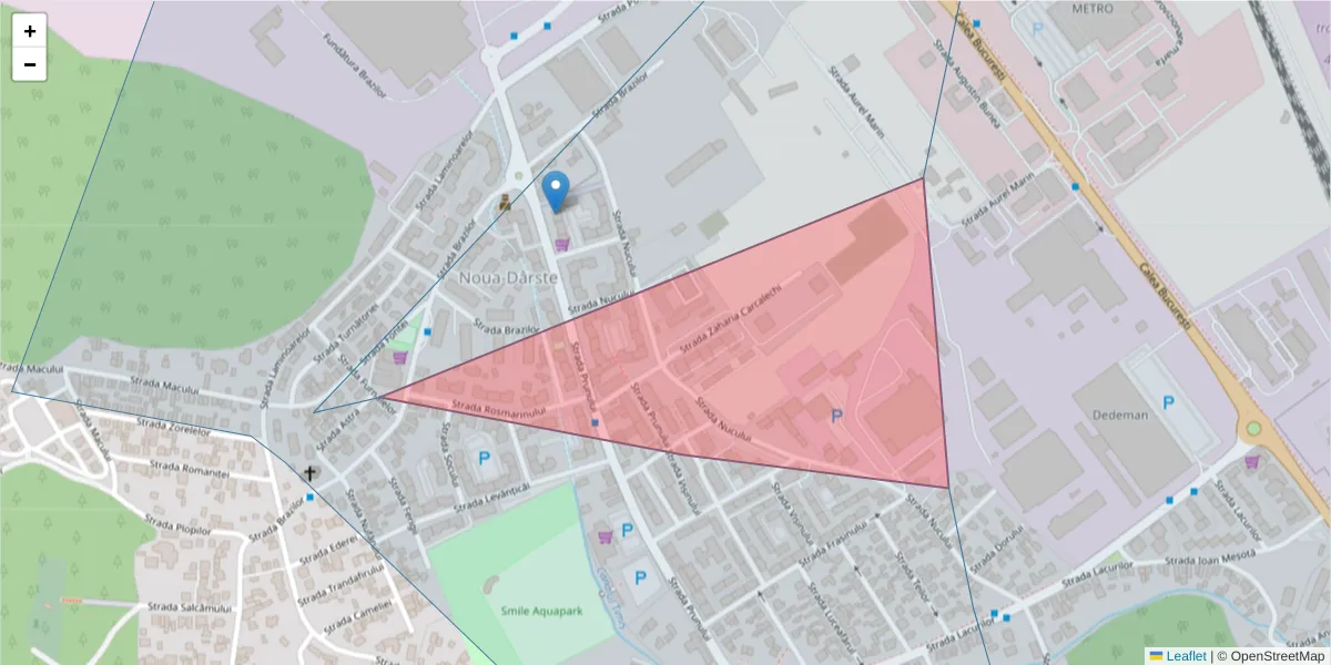 Hartă a codului poștal  și a codurilor poștale învecinate