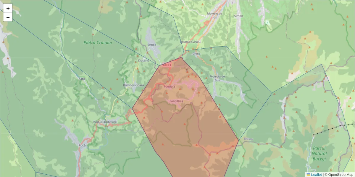 Hartă a codului poștal  și a codurilor poștale învecinate