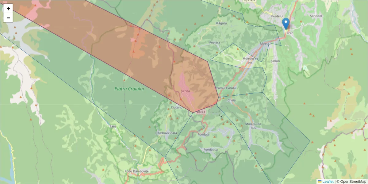 Hartă a codului poștal  și a codurilor poștale învecinate