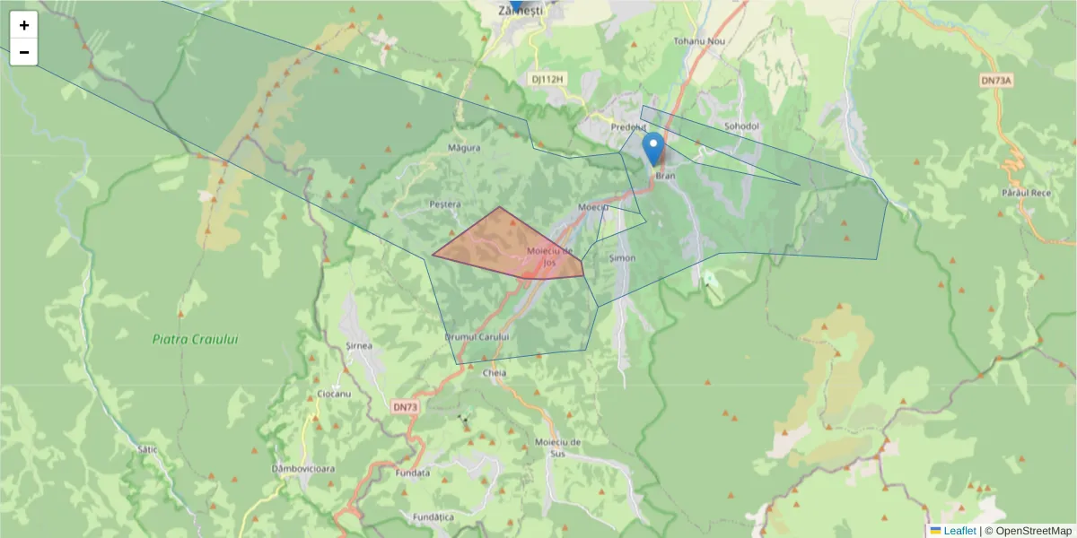 Hartă a codului poștal  și a codurilor poștale învecinate