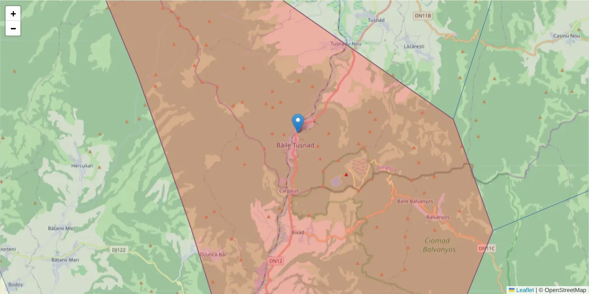 Hartă a codului poștal  și a codurilor poștale învecinate