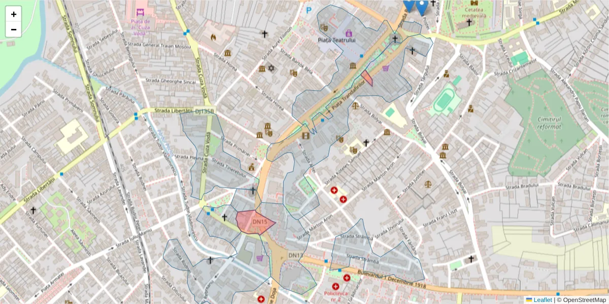 Hartă a codului poștal  și a codurilor poștale învecinate