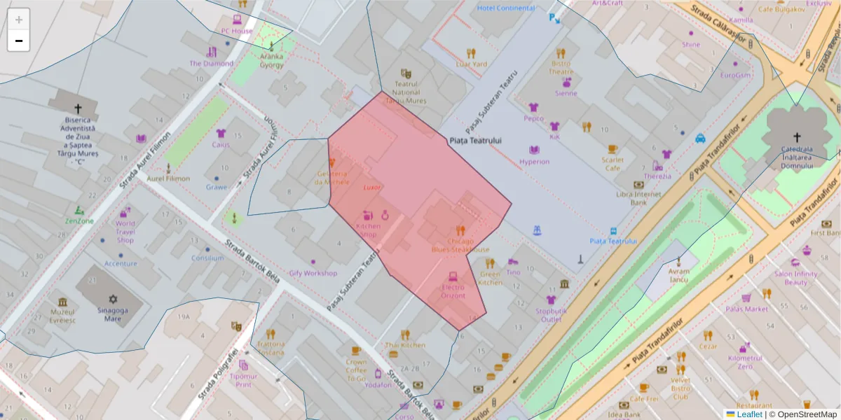 Hartă a codului poștal  și a codurilor poștale învecinate