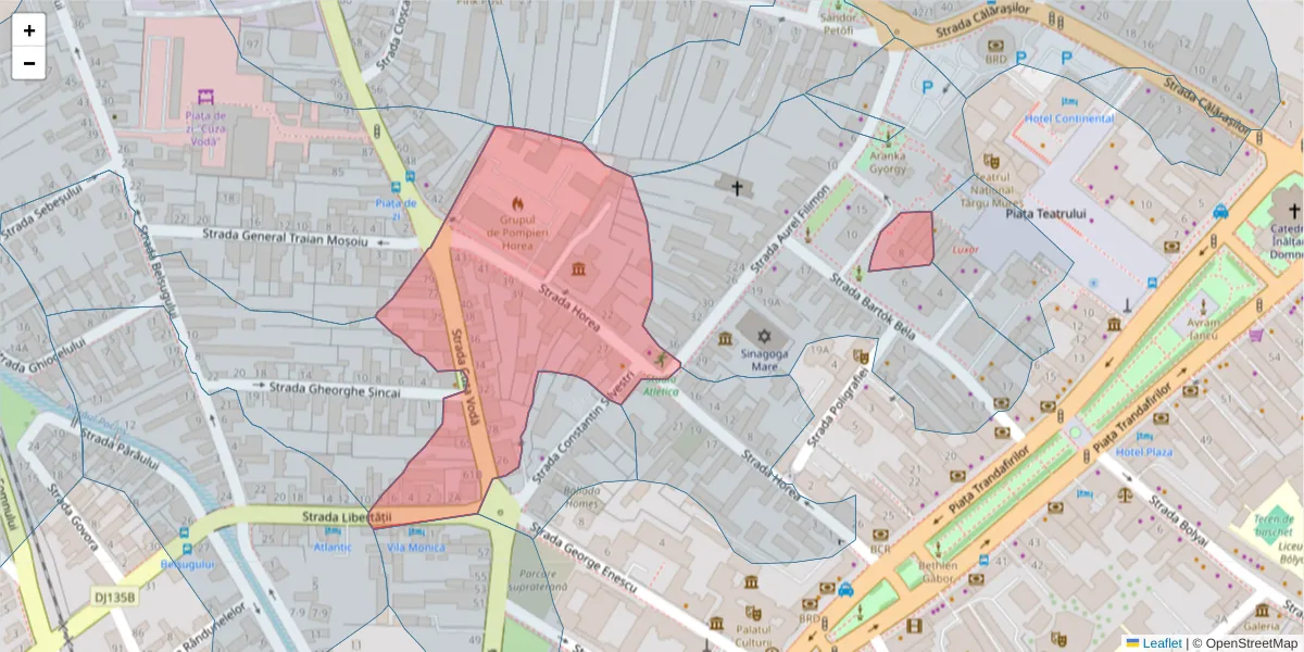 Hartă a codului poștal  și a codurilor poștale învecinate