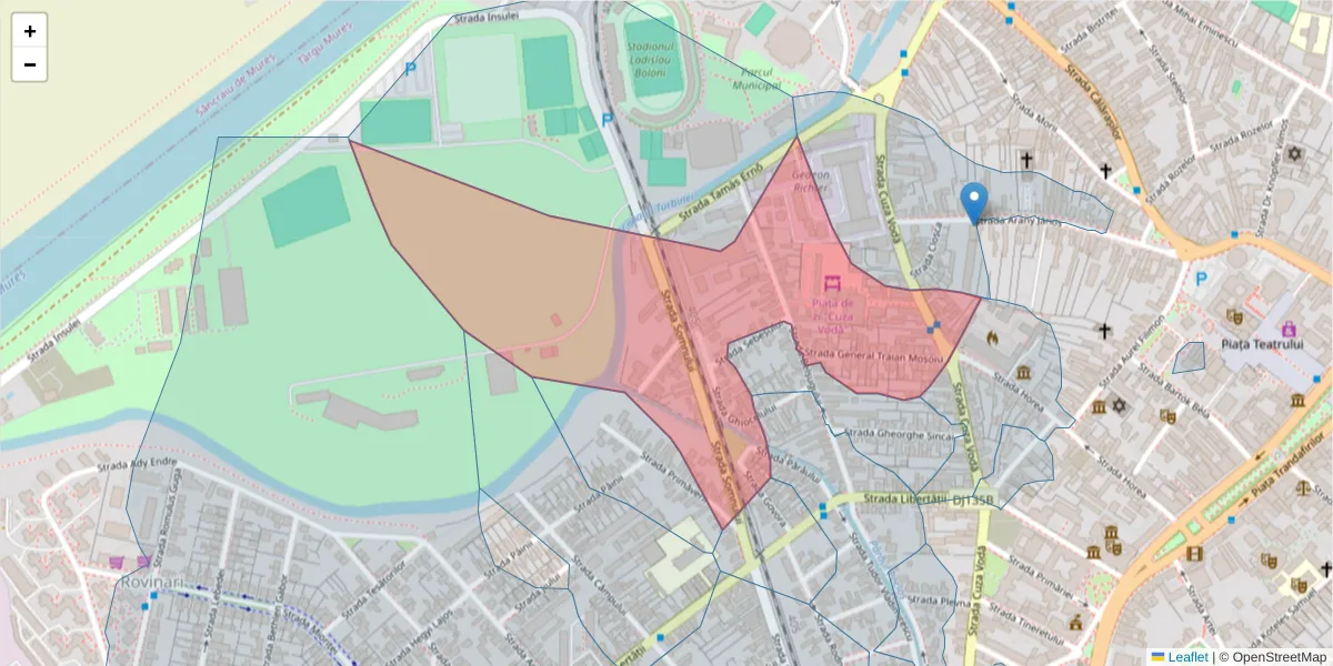 Hartă a codului poștal  și a codurilor poștale învecinate