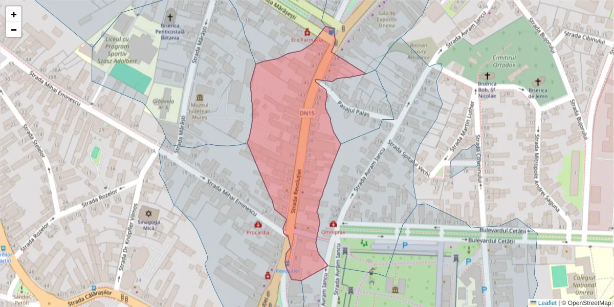 Hartă a codului poștal  și a codurilor poștale învecinate