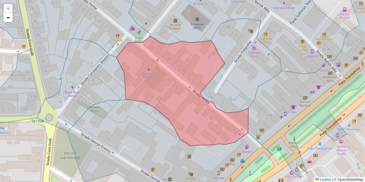 Hartă a codului poștal  și a codurilor poștale învecinate