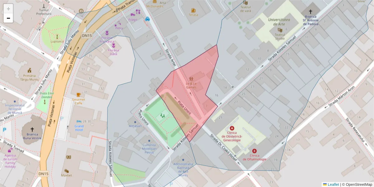 Hartă a codului poștal  și a codurilor poștale învecinate