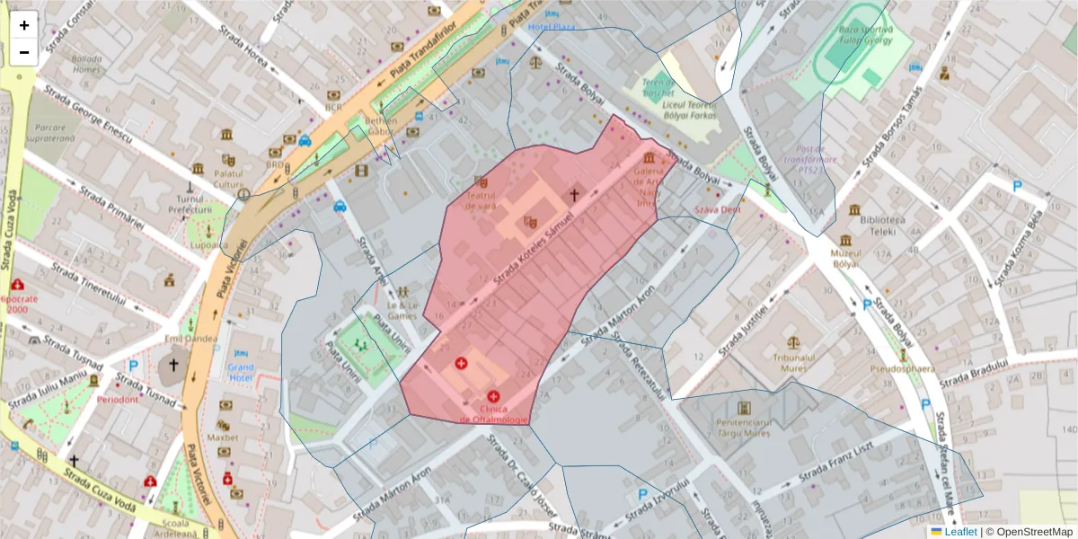 Hartă a codului poștal  și a codurilor poștale învecinate